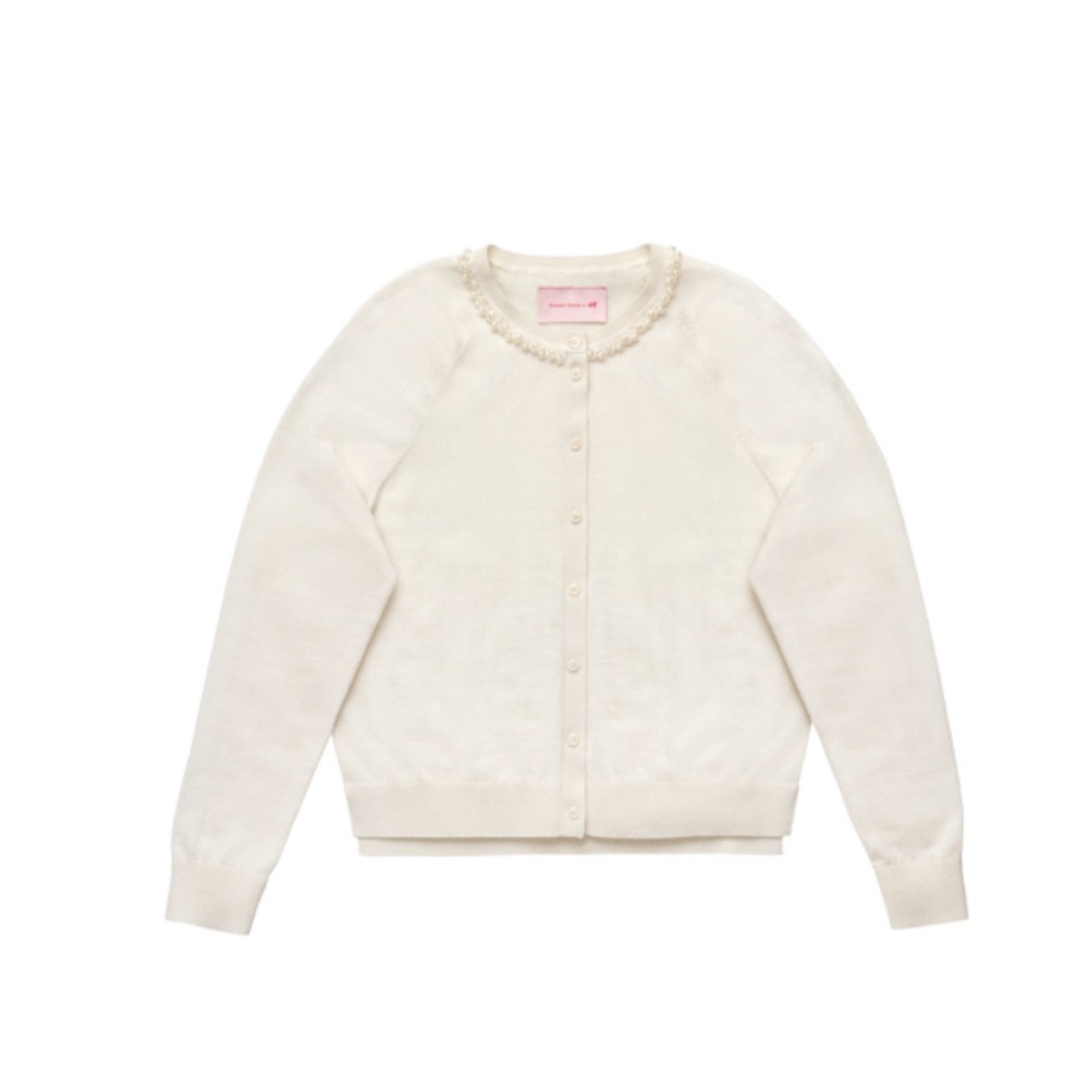 Simone Rocha and H&M Cream Cardigan with Pearl Accents